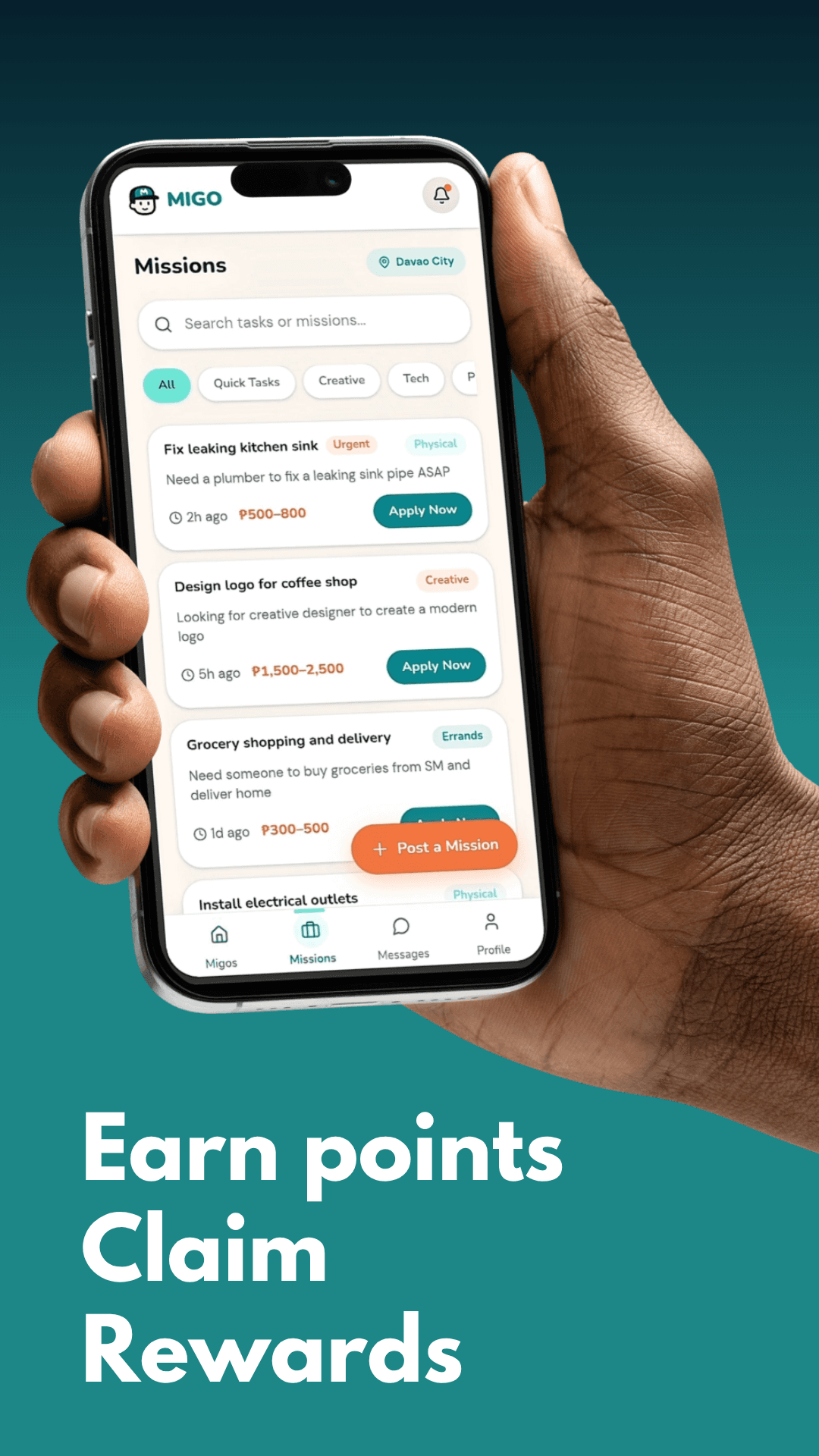 Earn points, claim rewards